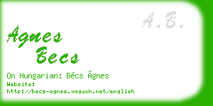 agnes becs business card
