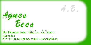 agnes becs business card